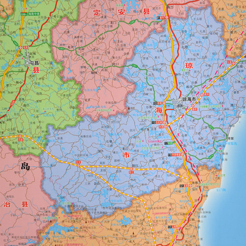 【高清哑光】海南省地图挂图 海南地图约1.4*1米 家用办公室地图挂图 防水覆膜 行政/交通/旅游/河流/机场 详情到村镇中心 - 图2