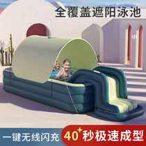 Congrand Inflatable Swimming Pool Children Home With Slide Terra Baby Bath Tub Pool Family Patio Outdoor