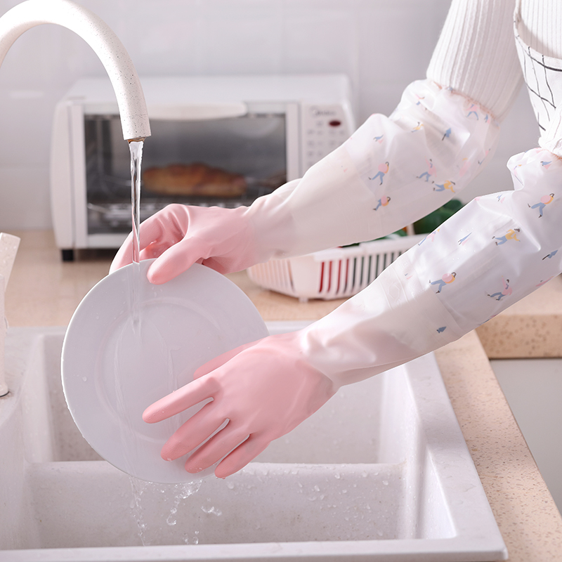 家用厨房洗碗的手套女士橡胶胶皮做饭刷碗防水家务清洁洗衣服专用