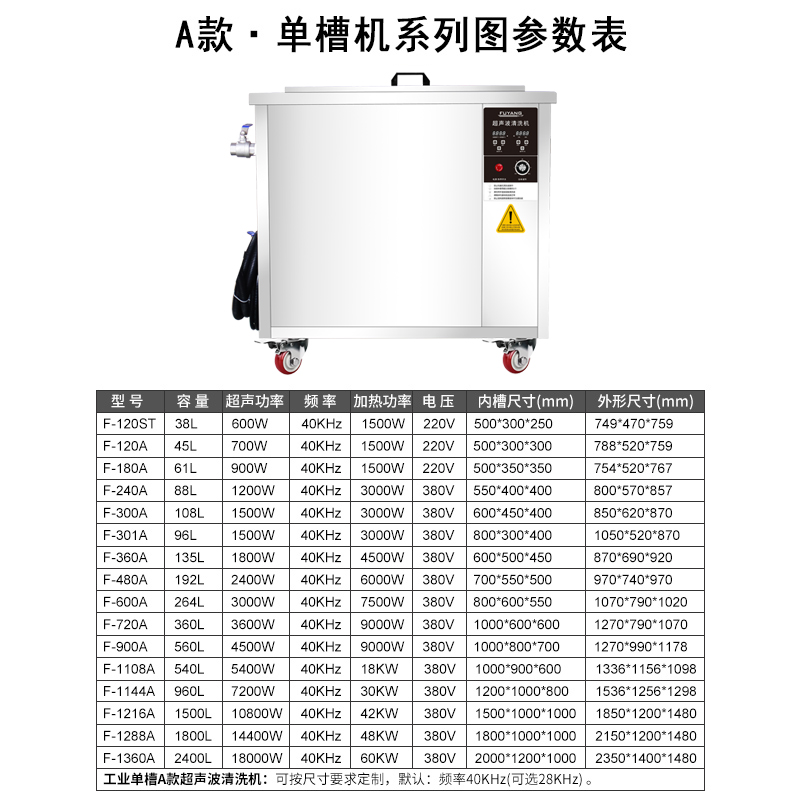 工业超声波清洗机大型双槽三槽多槽过滤漂洗烘干汽修模具除油福洋-图1