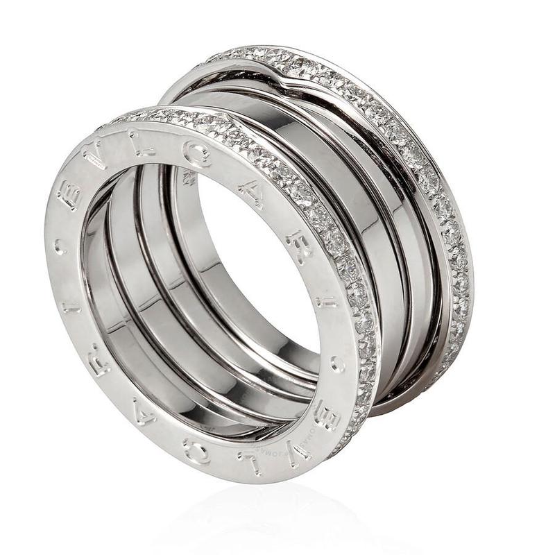 正品代购宝格丽戒指bvlgari女子银色镶钻经典指环女款BVL349993