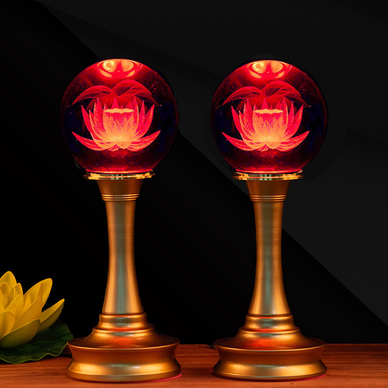 水晶莲花灯佛灯佛供灯家用插电led观音荷花灯财神爷供佛灯神台灯,淘宝优惠券,粉丝福利购,淘宝优惠卷