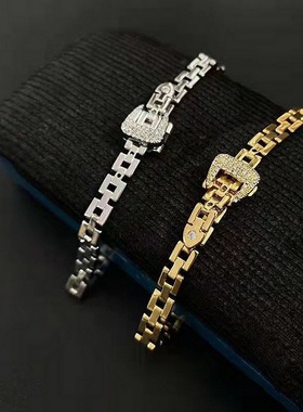 新款个性金属链条皮带手链ins小众设计气质时尚镀18k金手链女