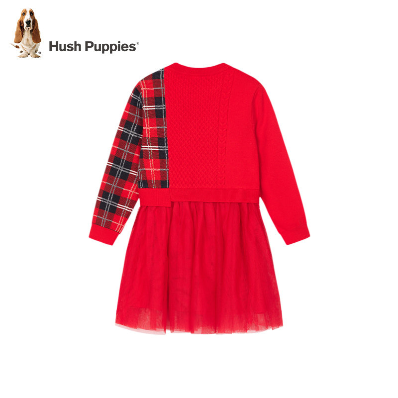 暇步士童装女童裙子秋冬新款中大童国风长袖连衣裙儿童网纱长袖裙,淘宝优惠券,粉丝福利购,淘宝优惠卷