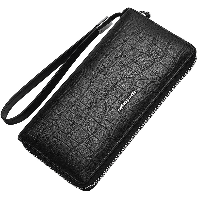 暇步士长款真皮复古鳄鱼纹男士钱包 暇步士箱包钱包