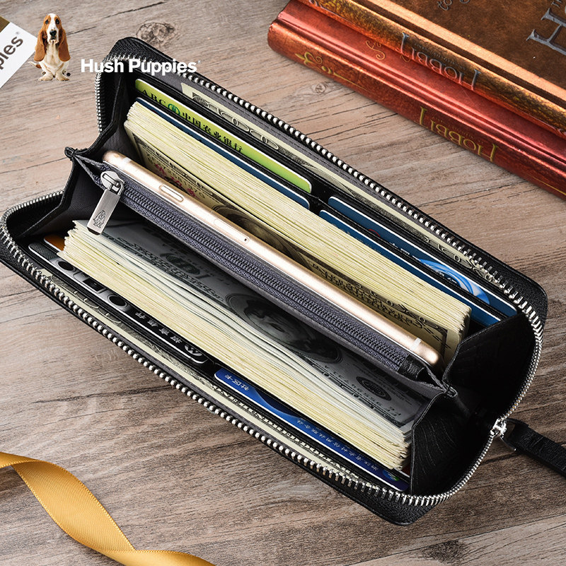 暇步士长款真皮复古鳄鱼纹男士钱包 暇步士箱包钱包