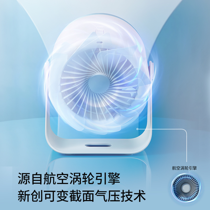 【智能数显】小风扇桌面电风扇办公室桌上静音小型宿舍usb大风力迷你台式制冷充插电两用超长续航空气循环扇 - 图0