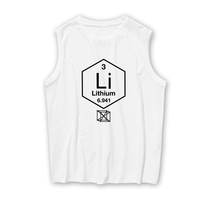 化学元素Li锂Lithium 铀U周期表符号Uranium无袖t恤衫男纯棉背心