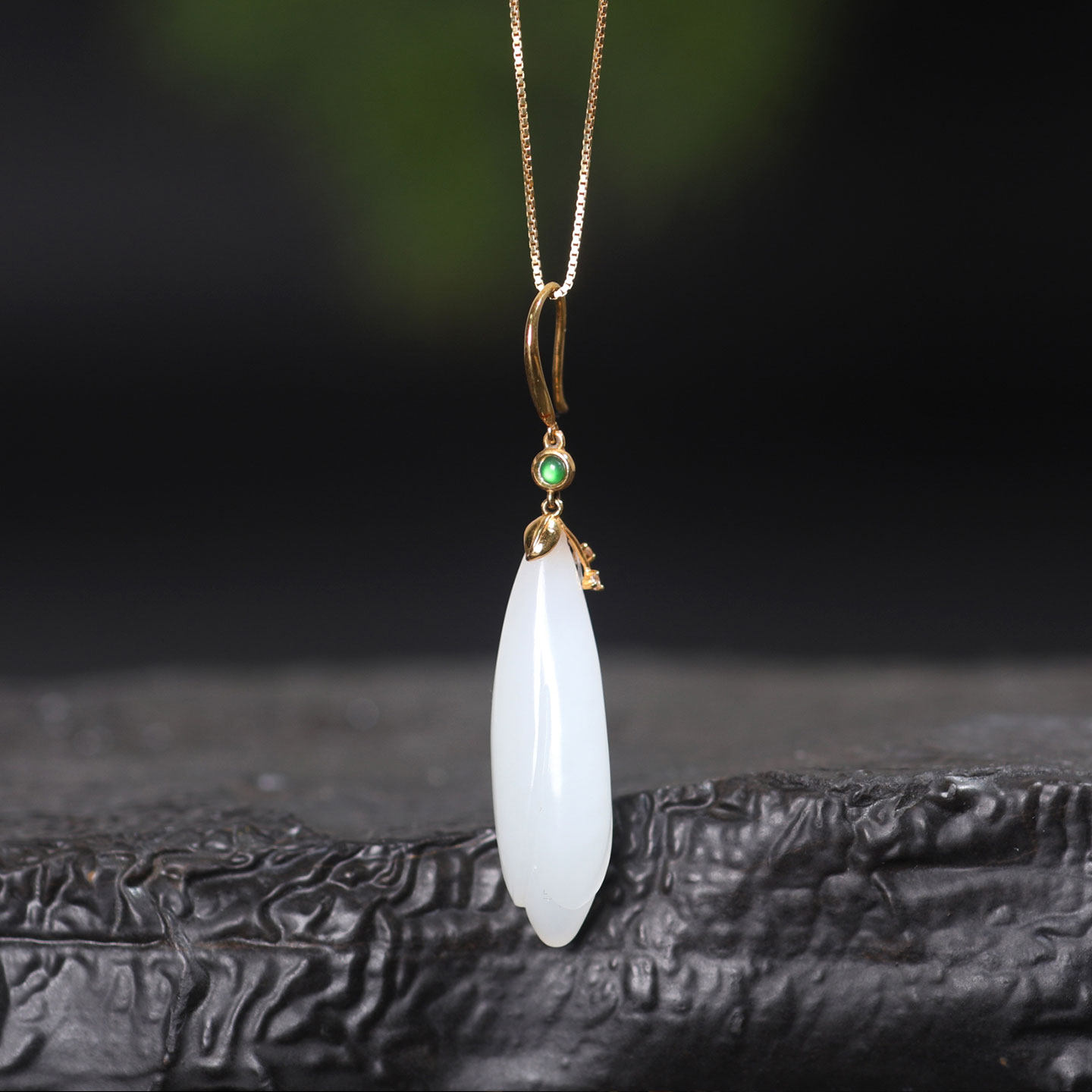 珪宝和田玉羊脂玉18k金镶玉兰花耳坠女款中国风玉器玉耳饰带证书,淘宝优惠券,粉丝福利购,淘宝优惠卷