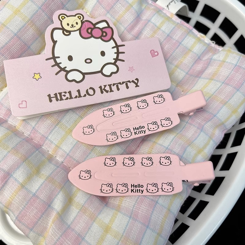 现货首金黄雨婷同款发夹HelloKitty无痕发夹kt猫刘海侧边夹一字夹