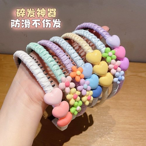 Детский ободок, челка, нескользящие зубчатые шпильки для волос