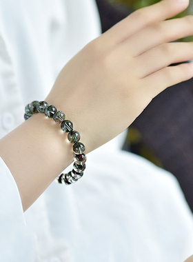 巴西天然红绿幽灵手链异像水晶