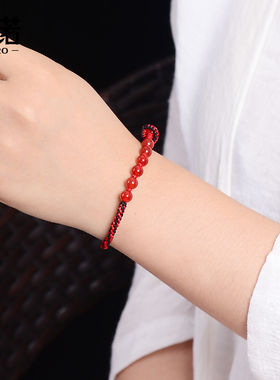 手工编织转运珠配饰本命年红绳