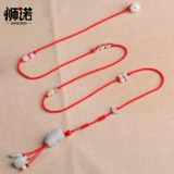 Оберег на день рождения, браслет из красной нити подходит для мужчин и женщин, изумрудный шнурок на талию, ремень, ювелирное украшение, подарок на день рождения