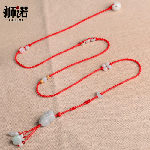 Оберег на день рождения, браслет из красной нити подходит для мужчин и женщин, изумрудный шнурок на талию, ремень, ювелирное украшение, женский стиль, подарок на день рождения