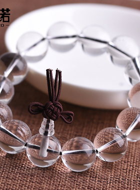 天然白水晶手链男款单圈佛珠手串