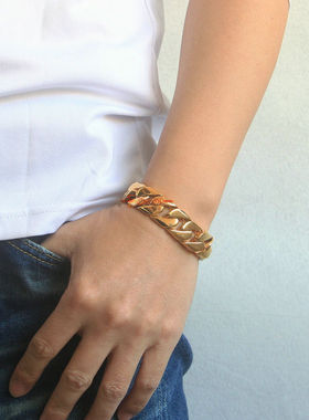 流行古巴链条手链不锈钢欧美男