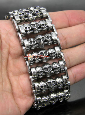 欧美手链钛钢霸气摇滚风格男士