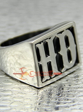 钛钢男士字母戒指欧美风时尚饰品