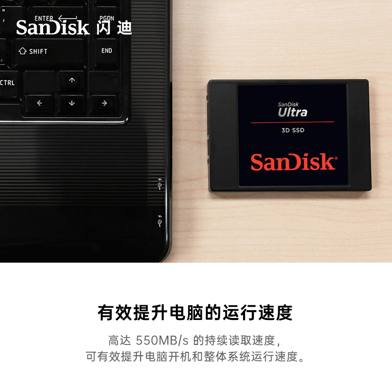 Sandisk闪迪 SDSSDH3-500g/1tb/2tb台式硬盘固态2.5英寸笔记本SSD-图0