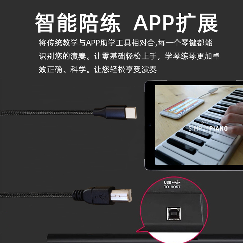 适用苹果15手机Typec转USB midi连接线OTG内录雅马哈电钢琴YDPS35 - 图1