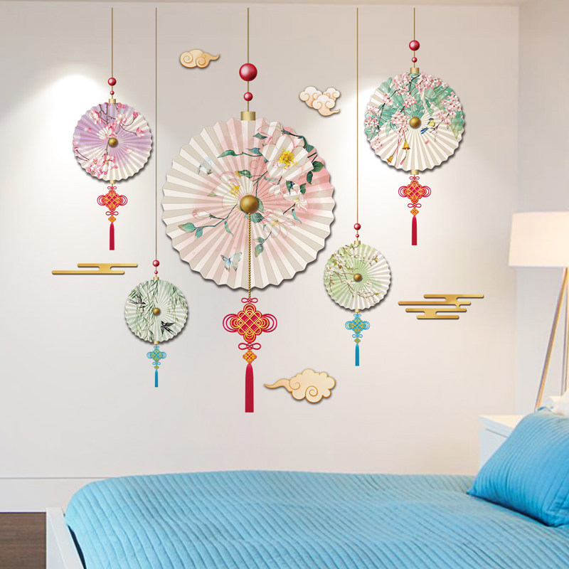 中国风古风背景墙装饰墙贴纸贴画卧室房间客厅沙发墙面布置海报纸,淘宝优惠券,粉丝福利购,淘宝优惠卷