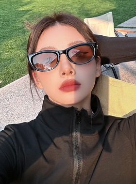 欧美甜酷辣妹氛围感高级绿色太阳眼镜方圆脸显瘦网红男墨镜女复古