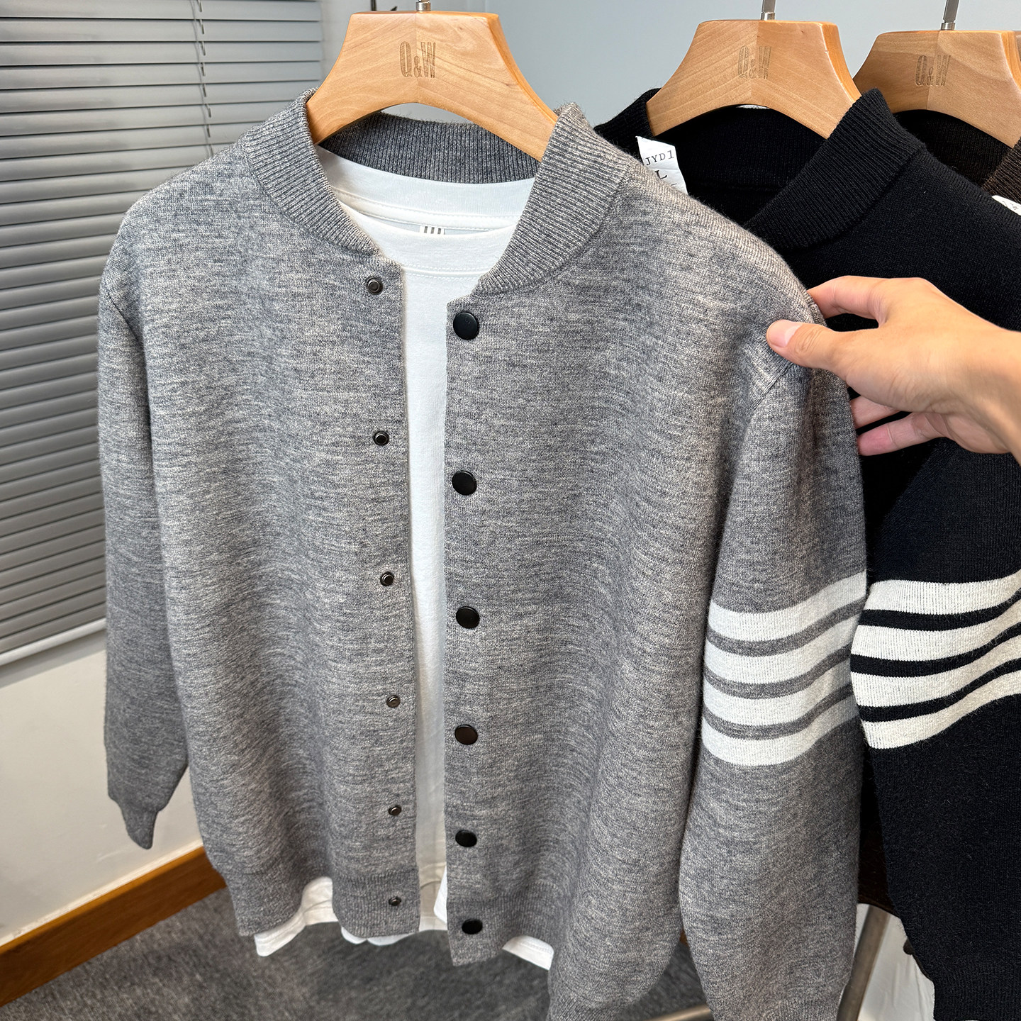 品牌棒球领开衫男针织衫秋冬季加厚毛衣外套男装tb韩版休闲外搭潮,淘宝优惠券,粉丝福利购,淘宝优惠卷