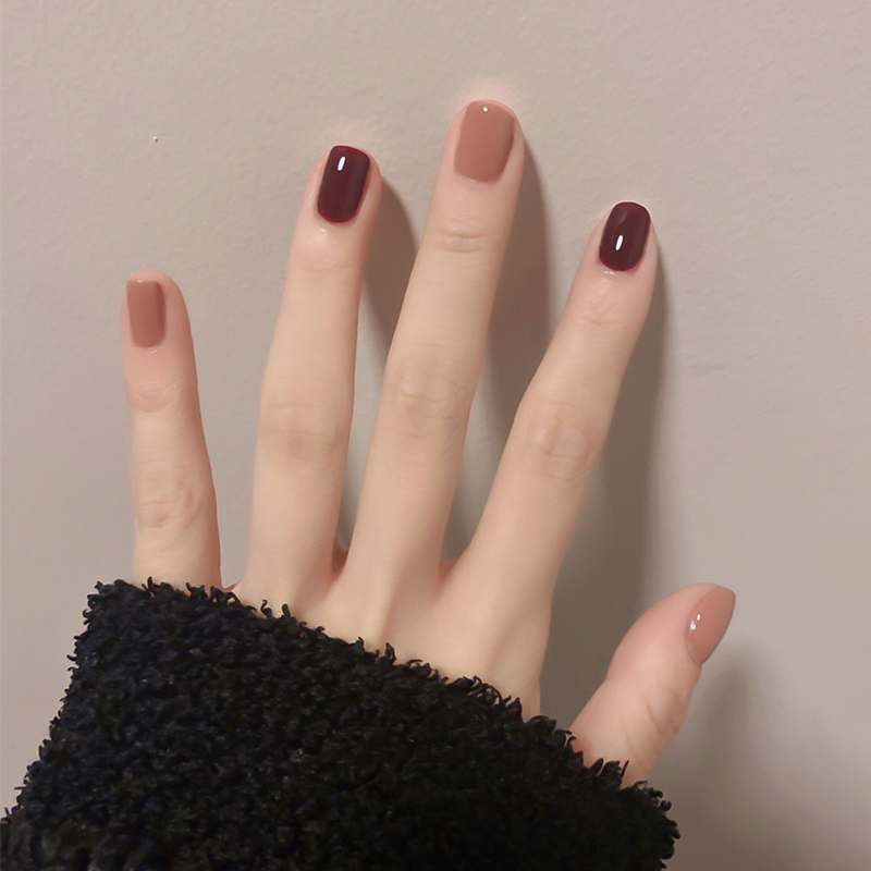 一然化妆品旗舰店酒红色指甲油女年新色可剥撕拉免烤快干持久孕妇秋冬色系显白0