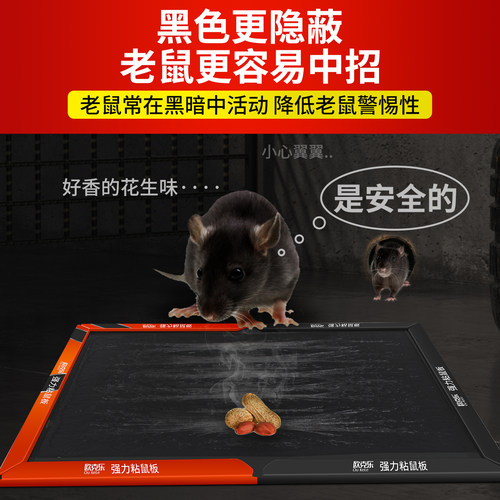 老鼠贴强力粘鼠板加大灭黏捕抓大老鼠胶超强家用扑捉神器笼老鼠夹 - 图1