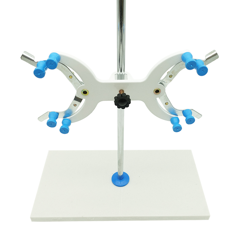 实验室滴定台架大理石底座铝制滴定管夹标准尺寸滴定管架台全套塑料铁质铝制双向蝴蝶夹化学实验器材 - 图0