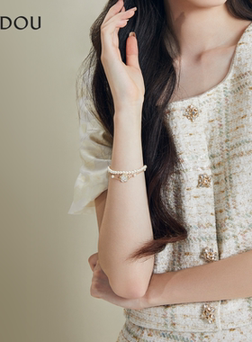 阿吉豆手链女山茶花手链优雅花卉