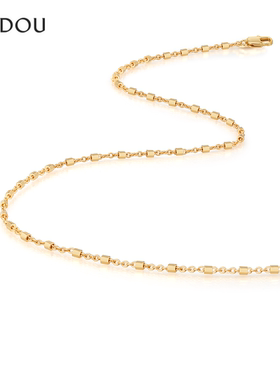 阿吉豆项链女款金色合金素链吊坠