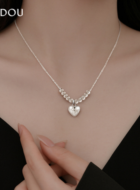 阿吉豆项链爱心锁骨链小众短精链