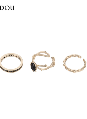 AJIDOU阿吉豆戒指女夜莺与玫瑰系列时尚叠戴夸张款专柜同款指环