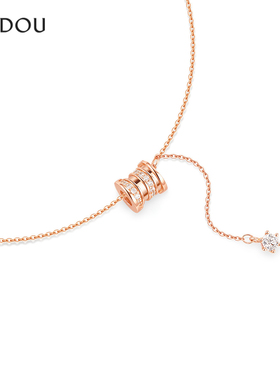 阿吉豆项链女款玫金色小蛮腰颈链