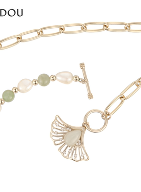 AJIDOU阿吉豆项链女银杏时尚首饰线下专柜同款锁骨链颈链