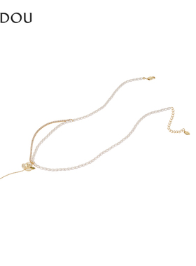 AJIDOU阿吉豆项链女时尚优雅花卉珍珠专柜同款颈链锁骨链