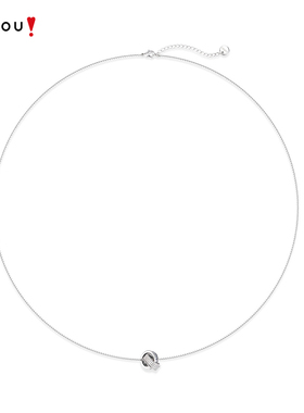 AJIDOU阿吉豆项链女款灰色光迹系列锁骨链短颈链