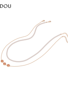 AJIDOU阿吉豆项链女叠戴钱币招财转运优雅款锁骨链颈链