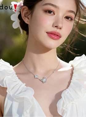 阿吉豆项链女款镂空蝴蝶锁骨链