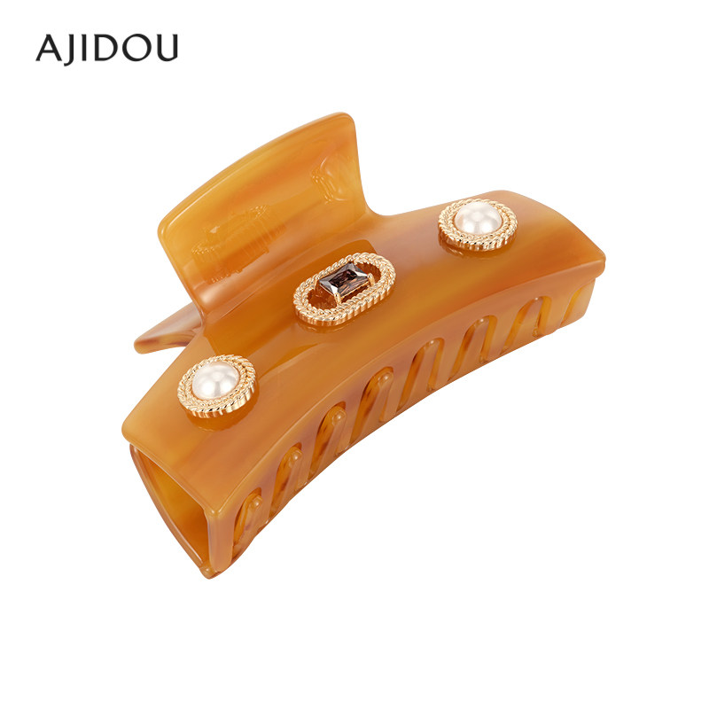 AJIDOU阿吉豆发卡女发夹后脑勺大抓夹鲨鱼夹时尚边夹刘海夹发饰,淘宝优惠券,粉丝福利购,淘宝优惠卷