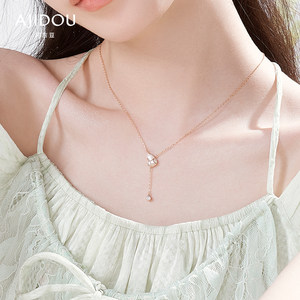 阿吉豆925银葫芦贝壳吊坠项链女长链条设计感小众个性造型毛衣链
