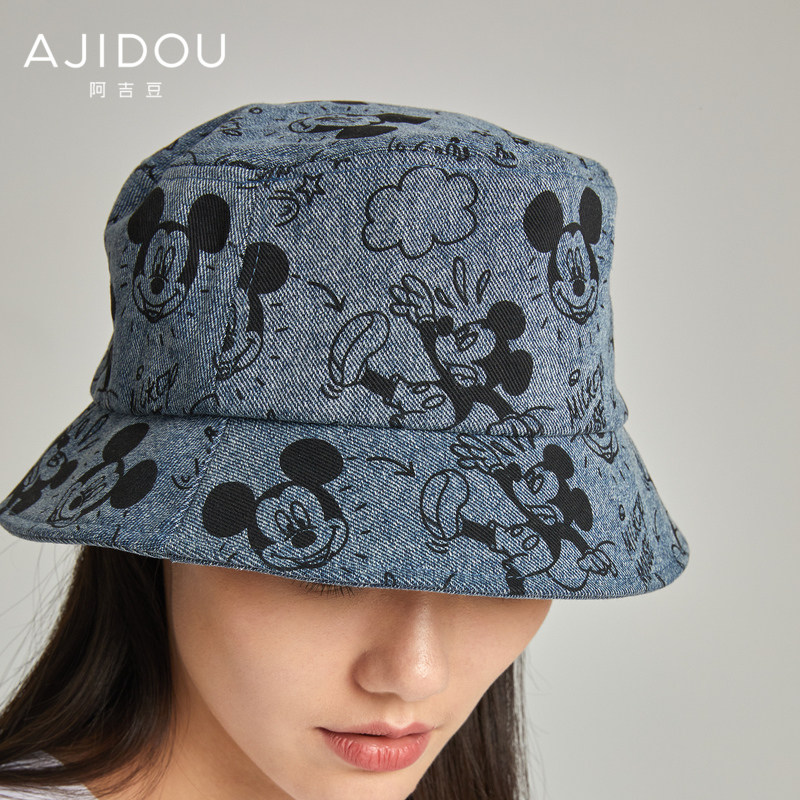 阿吉豆迪士尼提花牛仔系列潮渔夫帽 AJIDOU帽子