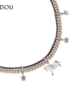 阿吉豆项链女款复古设计感锁骨链