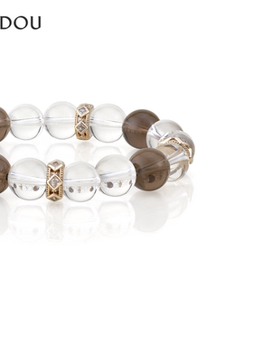 阿吉豆手链女款烟晶手串轻奢串珠