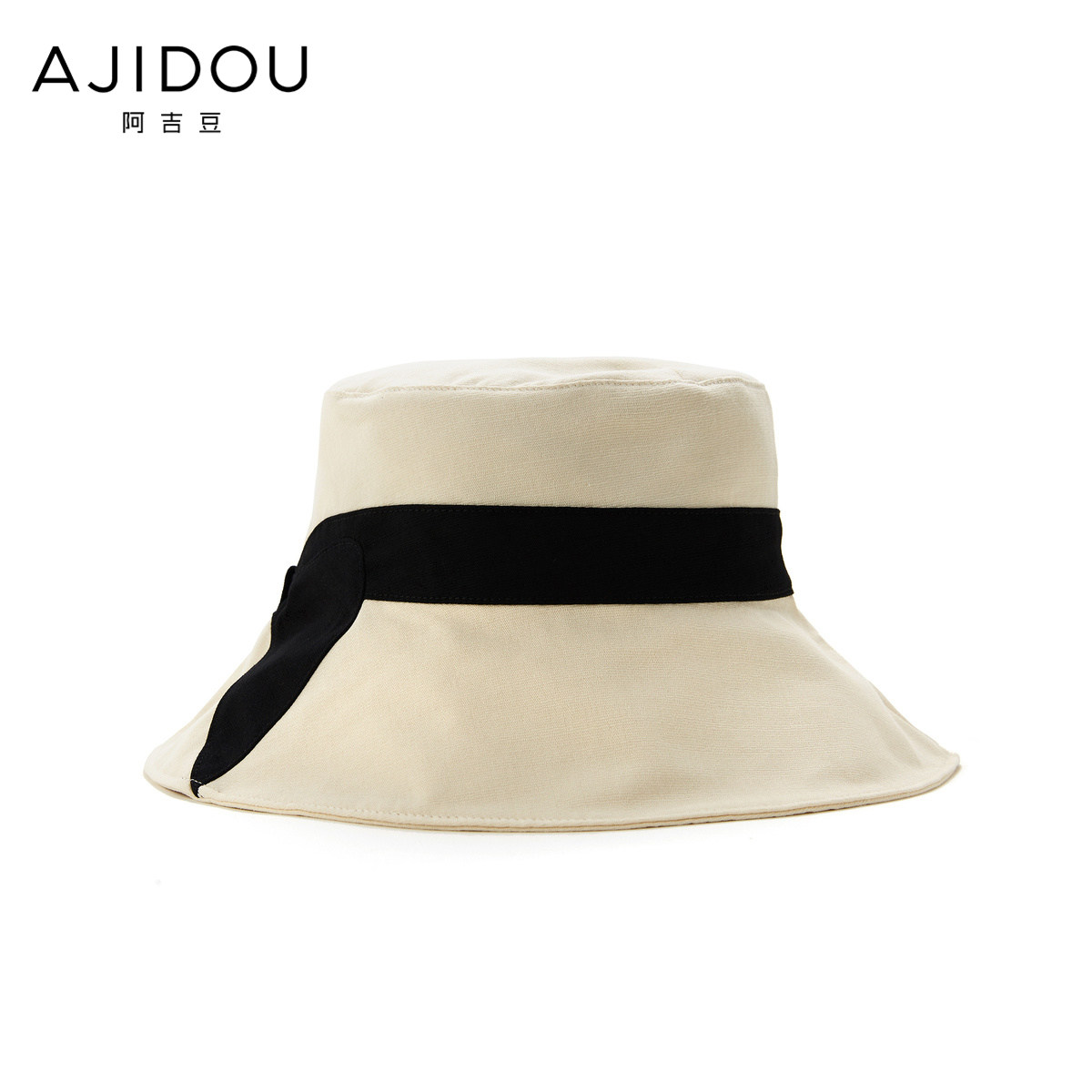 阿吉豆休闲撞色蝴蝶结渔夫帽 AJIDOU帽子