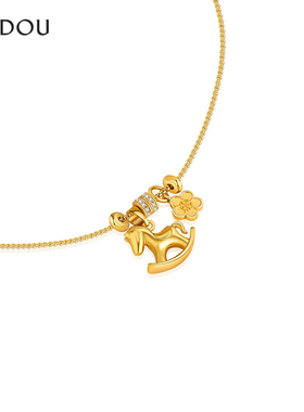 AJIDOU阿吉豆项链女生肖马吊坠