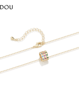 阿吉豆项链女款合金圆环吊坠颈链