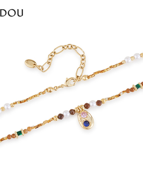 AJIDOU阿吉豆项链女虎眼石短颈链